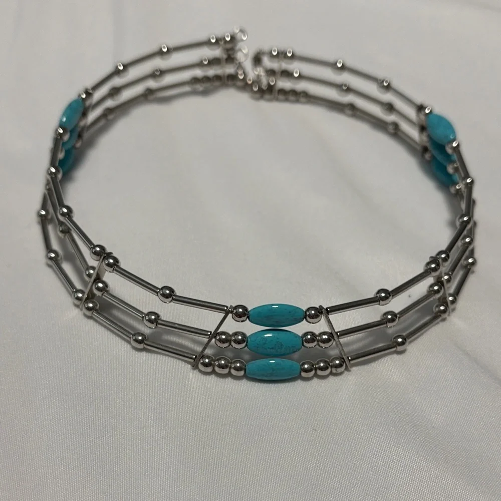 Silver and Turquoise Costume Jewelry - Picture 5 of 5